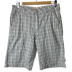 OP Gray Plaid Flat Front Shorts Men's Size 30